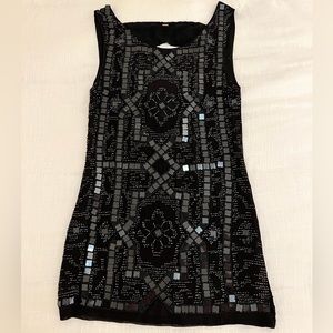 Beaded/Sequin Black Mini Cocktail Dress - Free People
